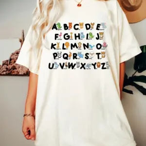 Comfort Colors Animals Alphabet Teacher Back To School T-Shirt