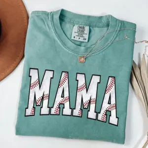 Comfort Colors Baseball Mama T-Shirt for Mother's Day Gift