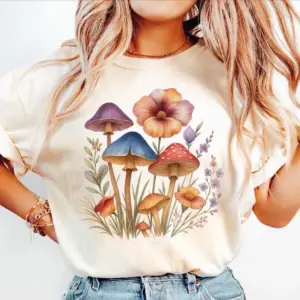Comfort Colors Botanical Mushroom Wildflower Cottagecore Shirt