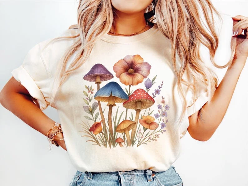 Comfort_Colors_Botanical_Mushroom_Wildflower_Cottagecore_Shirt_1.webp