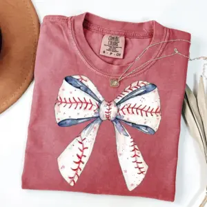 Comfort Colors Coquette Bow Baseball Mama Game Day Team Shirt