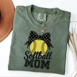 Comfort Colors Coquette Bow Softball Mama Mothers Day Shirt Gift