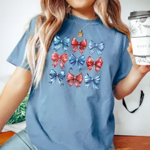 Comfort Colors Coquette Fourth of July Patriotic USA T-Shirt