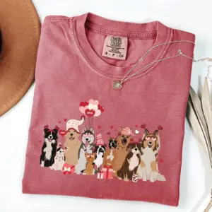 Comfort Colors Cute Valentines Dogs T-Shirt Gift For Dog Lovers