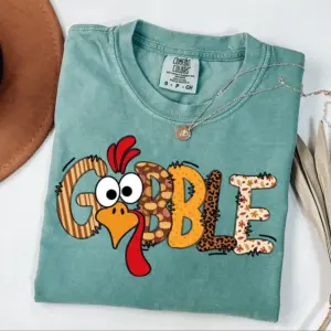 Comfort Colors Gobble Thanksgiving Turkey Family Matching T-Shirt